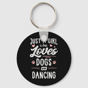 Nur ein Mädchen, das Hunde Liebe und Geschenke tan Schlüsselanhänger