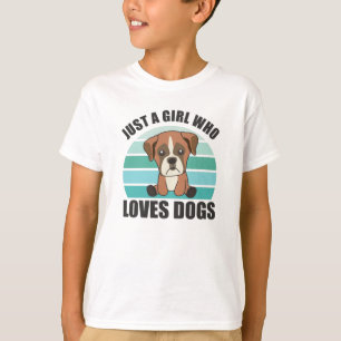 Nur ein Mädchen, das Hunde Lieben Boxer Hunde Welp T-Shirt