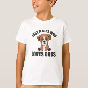 Nur ein Mädchen, das Hunde Lieben Boxer Hunde Welp T-Shirt
