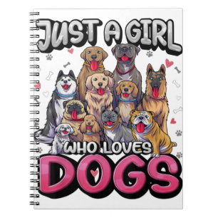 Nur ein Mädchen, das Hunde Lieben Funny Puppy Hund Notizblock