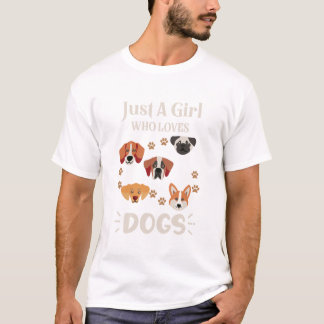 Nur ein Mädchen, das Hunde Lieben Hund Lover T-Shirt