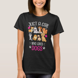 Nur ein Mädchen, das Hunde Lieben Hunde Liebe Hund T-Shirt