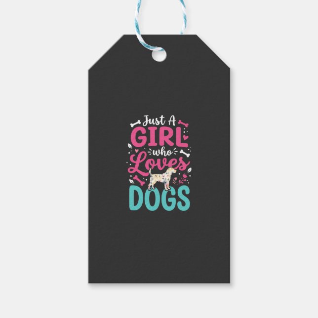 Nur ein Mädchen das Hunde liebt Geschenkanhänger (Vorderseite)