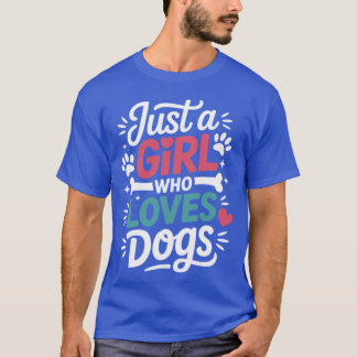 Nur ein Mädchen, das Hunde liebt Haustier Hundetra T-Shirt