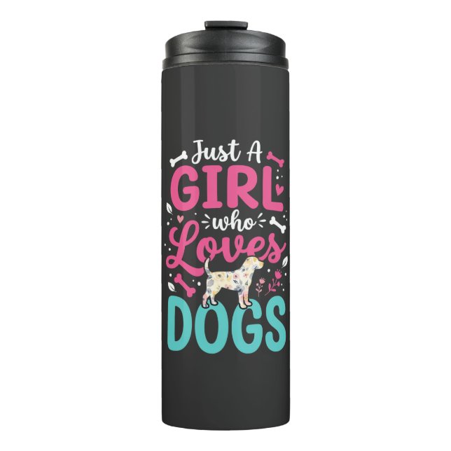 Nur ein Mädchen das Hunde liebt Thermosbecher (Vorderseite)