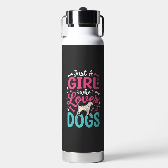 Nur ein Mädchen das Hunde liebt Trinkflasche (Vorderseite)