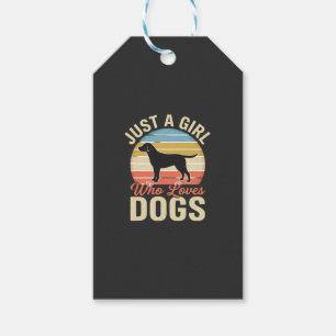 Nur ein Mädchen, das Hunde liebt, Vintage-Hundelie Geschenkanhänger