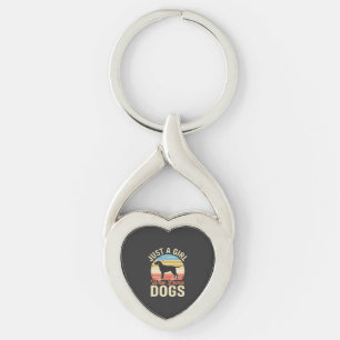 Nur ein Mädchen, das Hunde liebt, Vintage-Hundelie Schlüsselanhänger