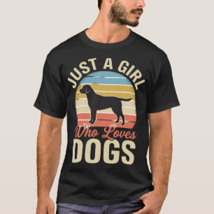 Nur ein Mädchen, das Hunde liebt, Vintage-Hundelie T-Shirt