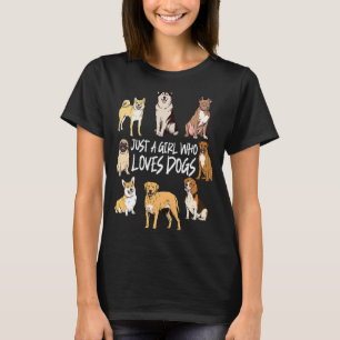 Nur ein Mädchen, das Hunde und Welpen Liebe T-Shirt