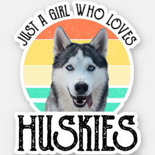 Nur ein Mädchen, das Huskies Liebe Aufkleber