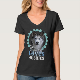 Nur ein Mädchen, das Huskies Liebe, Niedlich Husky T-Shirt
