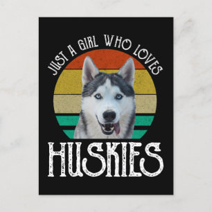 Nur ein Mädchen, das Huskies Liebe Postkarte