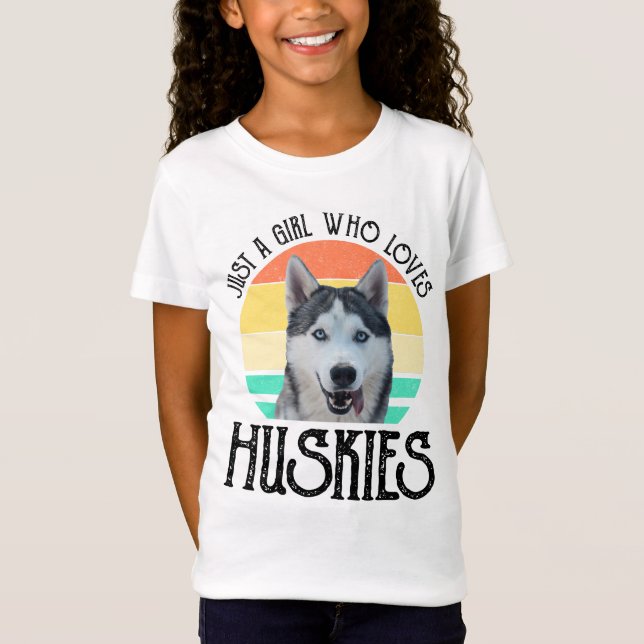Nur ein Mädchen, das Huskies Liebe T-Shirt (Vorderseite)