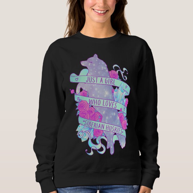Nur ein Mädchen, das Husky-Hunde Liebe Sweatshirt (Vorderseite)