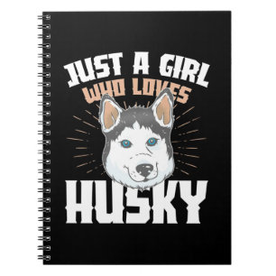 Nur ein Mädchen, das Husky Liebe Notizblock