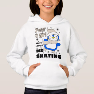Nur ein Mädchen, das Ice Skaten Blue Lieben Hoodie