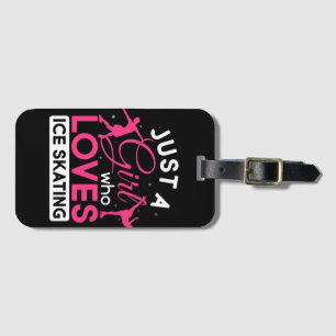 Nur ein Mädchen, das Ice-Skaten-Liebe  Skate Gepäckanhänger