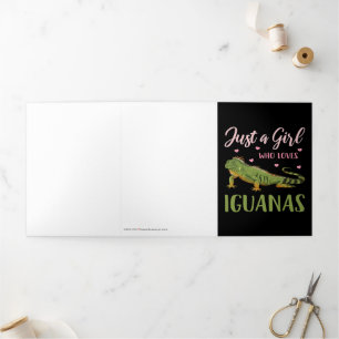 Nur ein Mädchen, das Iguanas Liebe Dreifach Gefaltete Ankündigung