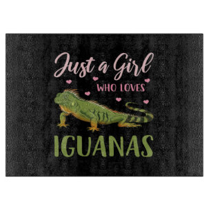 Nur ein Mädchen, das Iguanas Liebe Schneidebrett