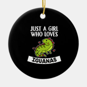 Nur ein Mädchen, das Iguanas Niedlich Lizard Iguan Keramik Ornament