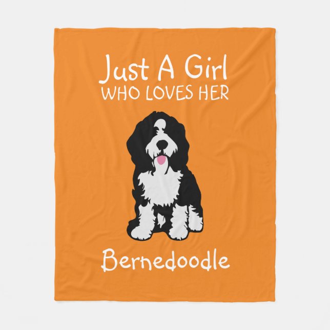 Nur ein Mädchen, das ihr Bernedoodle Liebe Fleecedecke (Vorderseite)