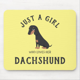 Nur ein Mädchen, das ihre Dackel Liebe Mouse Pad Mousepad