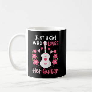Nur ein Mädchen, das ihre Gitarre Liebe Kaffeetasse