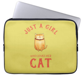 Nur ein Mädchen, das ihre Katze Liebe Laptopschutzhülle