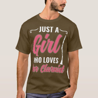 Nur ein Mädchen, das ihre Klarinette Lieben Funny  T-Shirt