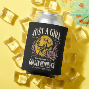 Nur ein Mädchen, das ihren Golden Retriever liebt Dosenkühler