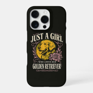 Nur ein Mädchen, das ihren Golden Retriever liebt iPhone 16 Pro Hülle