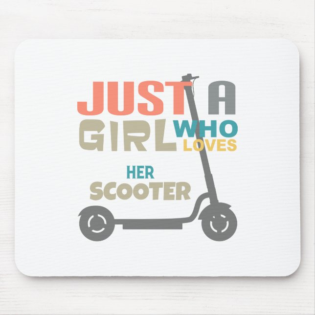 Nur ein Mädchen, das ihren Roller Liebe Mousepad (Vorne)