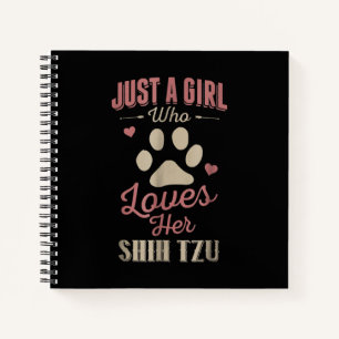 Nur ein Mädchen, das ihren schicken Tzu Hund Love Notizbuch