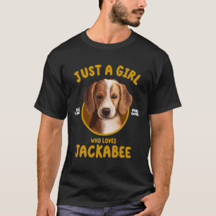 Nur ein Mädchen, das Jackabee-Hund Lieben T-Shirt