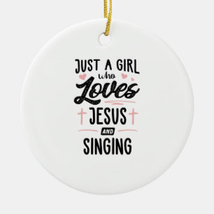 Nur ein Mädchen, das Jesus Liebe und Geschenke si Keramik Ornament