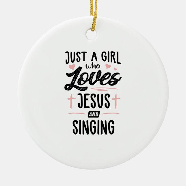 Nur ein Mädchen, das Jesus Liebe und Geschenke sin Keramik Ornament (Vorne)