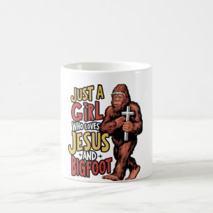 Nur ein Mädchen, das Jesus und Bigfoot Sasquatch L Kaffeetasse