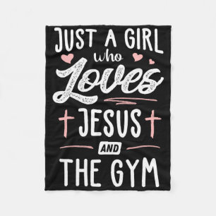 Nur ein Mädchen, das Jesus und das Gymnastikgesche Fleecedecke