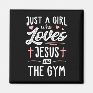 Nur ein Mädchen, das Jesus und das Gymnastikgesche Magnet
