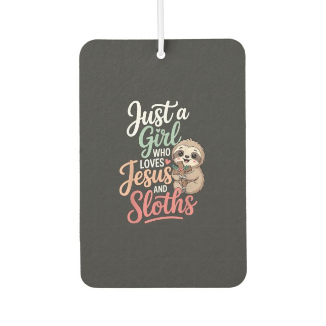Nur ein Mädchen, das Jesus und Faultiere liebt T-S Autolufterfrischer (Vorderseite)