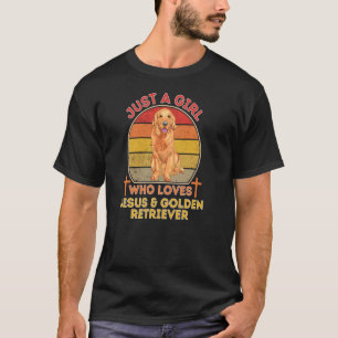 Nur ein Mädchen, das Jesus und Golden Retriever Li T-Shirt