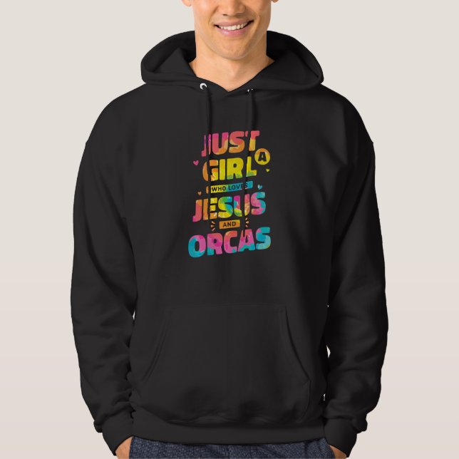 Nur ein Mädchen, das Jesus und Orcas Gefärbte Kraw Hoodie (Vorderseite)