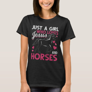 Nur ein Mädchen, das Jesus und Pferde Christus Dev T-Shirt