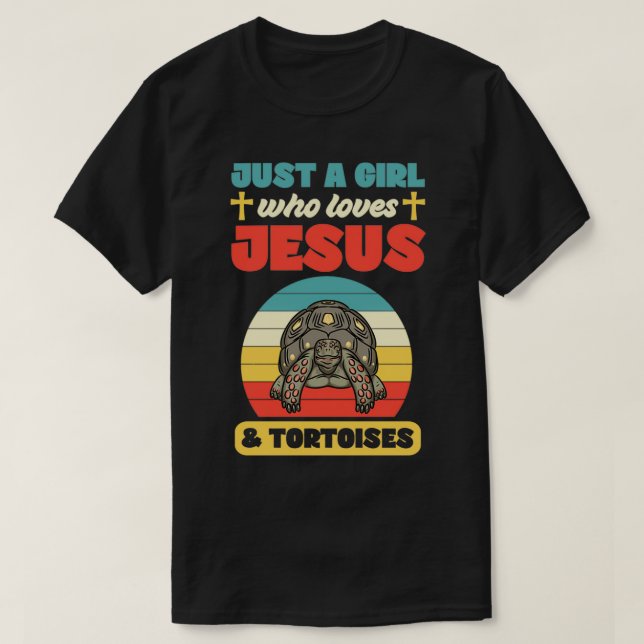 Nur ein Mädchen, das Jesus und Tortoises Liebe Fun T-Shirt (Design vorne)