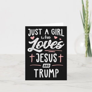 Nur ein Mädchen, das Jesus und Trump Weihnachten L Karte