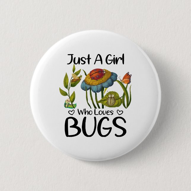 Nur ein Mädchen, das Käfer liebt Button (Vorderseite)