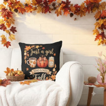 Nur ein Mädchen, das Kaffee im Herbst liebt Herbst