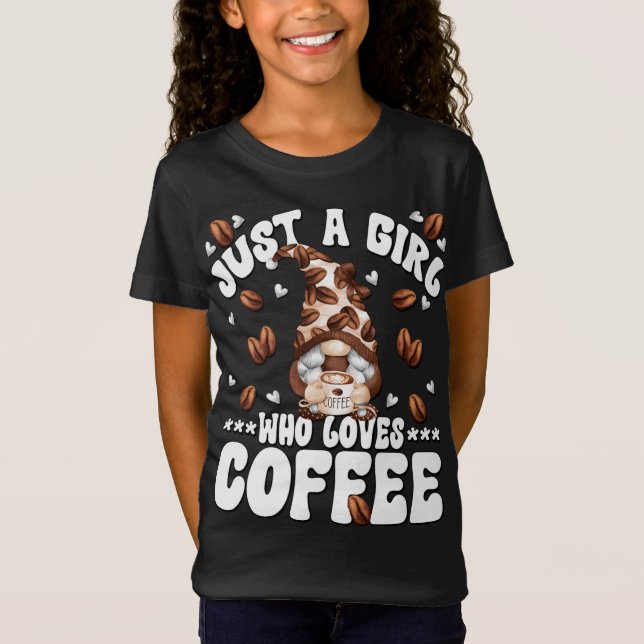 Nur ein Mädchen, das Kaffee Liebe T-Shirt (Vorderseite)