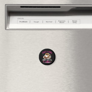 Nur ein Mädchen, das Kaffee liebt Magnet
